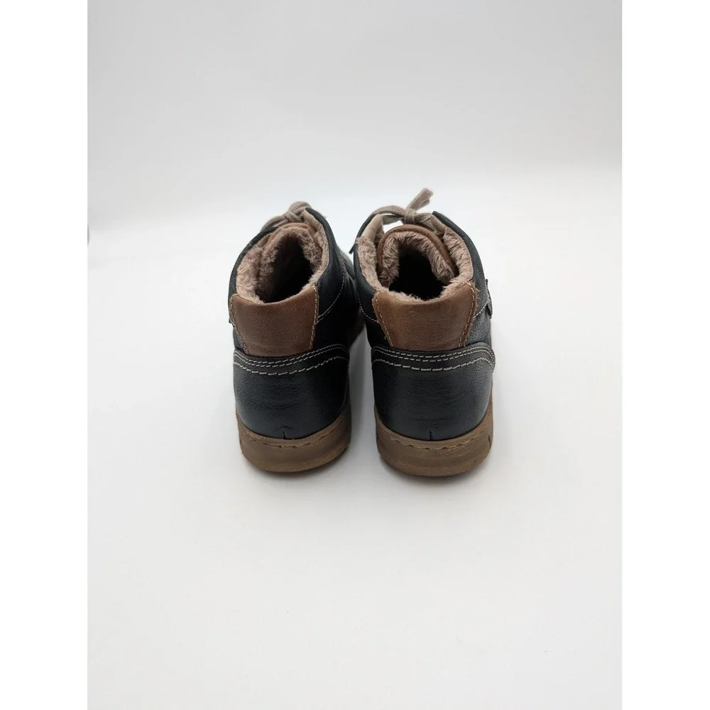 Josef Seibel Boots Womens Size 5.5 Black Leather Fur Lined‎ Ankle Snow Shoes